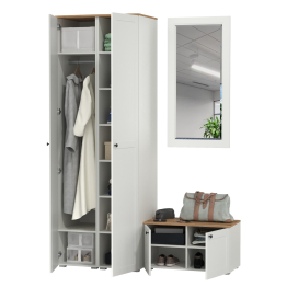 Тумба две дверки с зеркалом и два пенала в прихожую Остин