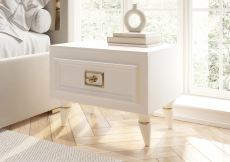 Прикроватные тумбы, Тумба прикроватная Валенсия с ящиком выдвижным 55х40х42 см (золото)