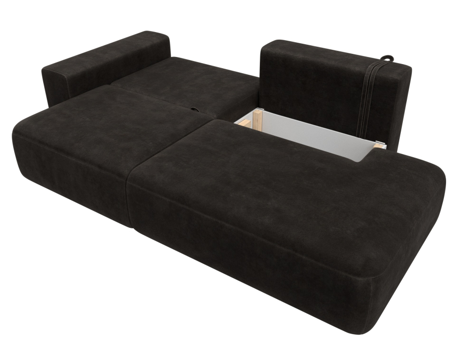 Диваны еврокнижки, Диван прямой Лига-036 НПБ Модерн подлокотник слева, велюр BRUT