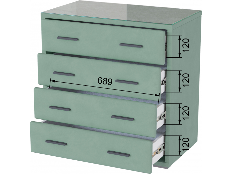 Комоды, Комод интерьерный со стеклом