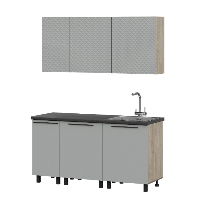 Кухонные гарнитуры, КГ Этна Софт Грей Гиза 3_1,6