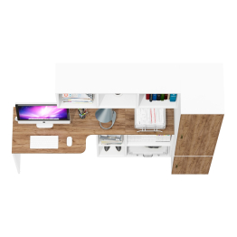 Стол-трансформер с навесной полкой Лидер-8 и функциональным пеналом МД 23Б