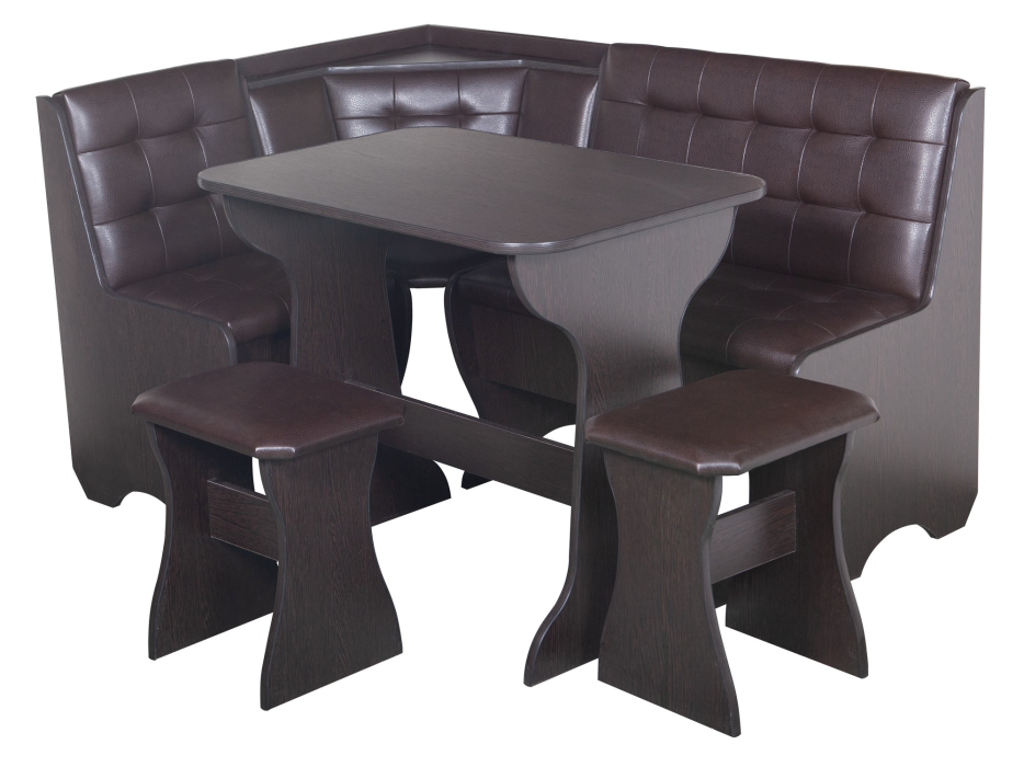 Кухонные уголки, Кухонный уголок Стиль 1Л (со столом СТ4) Дуб венге / экокожа