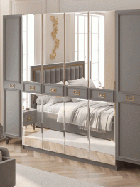 Шкаф в спальню 6-ти дверный (золото)