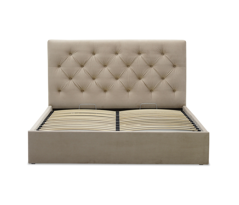 Мягкая кровать, Двуспальная кровать БЕЛЛИНИ 180х200, с подъемным механизмом, велюр