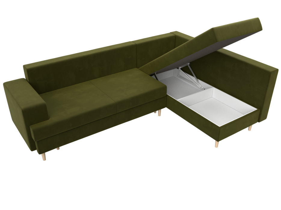 Диваны угловые в гостиную, Диван угловой Сильвана правый угол, микровельвет