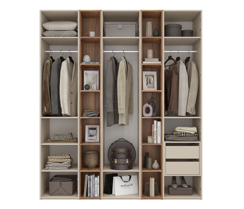 Шкафы распашные, Шкаф 3-х дверный со стеллажами Лаура Компл 2, 2038