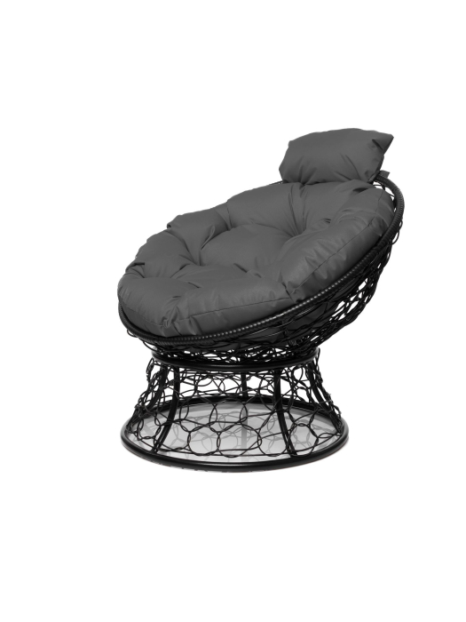 Кресла, Кресло ПАПАСАН мини с ротангом чёрное