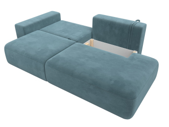 Диван прямой Лига-036 Модерн подлокотник слева, велюр