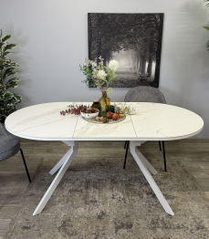 Стол Kenner DO1300 раздвижной, керамика , опоры белые