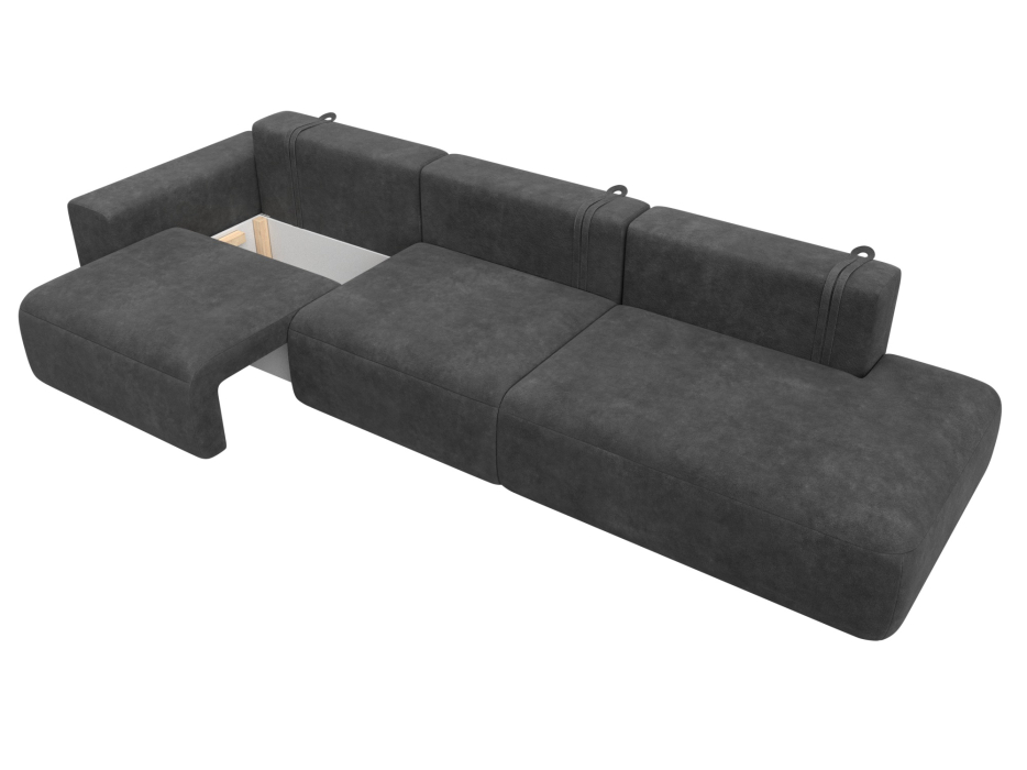 Диваны еврокнижки, Диван прямой Лига-036 НПБ Модерн Лонг подлокотник слева, велюр BRUT