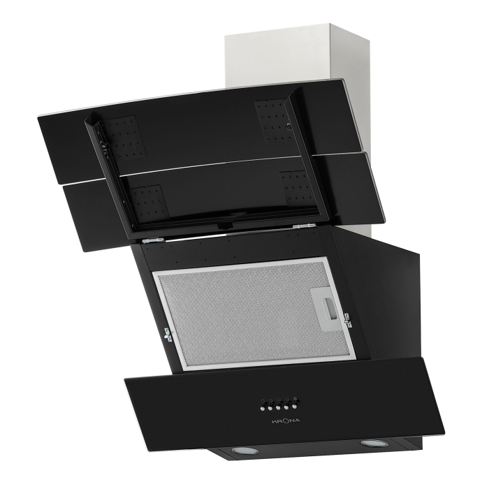 Вытяжки, Вытяжка кухонная INGA 600 inox/black push button