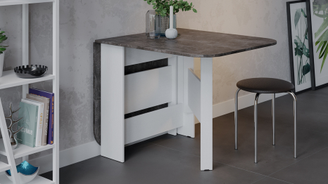 Стол-книжка Т-1, белый, ателье темный