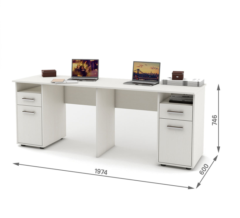 Прямые, Письменный стол для двоих Остин-17