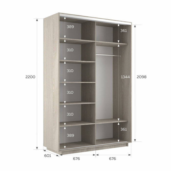 Шкафы-купе 2-х дверные, Шкаф-купе Экспресс 2-х дверный Фотопечать Квадрат Стекла 140х60х220