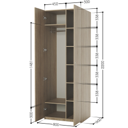 Шкаф комбинированный ДОК-2 80х60