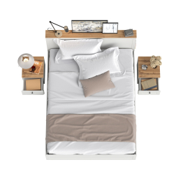 Двухспальная кровать с ортопедическим основанием и две прикроватных тумбочки Остин