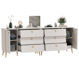 Два комода на ножках с дверкой и тремя ящиками Афина