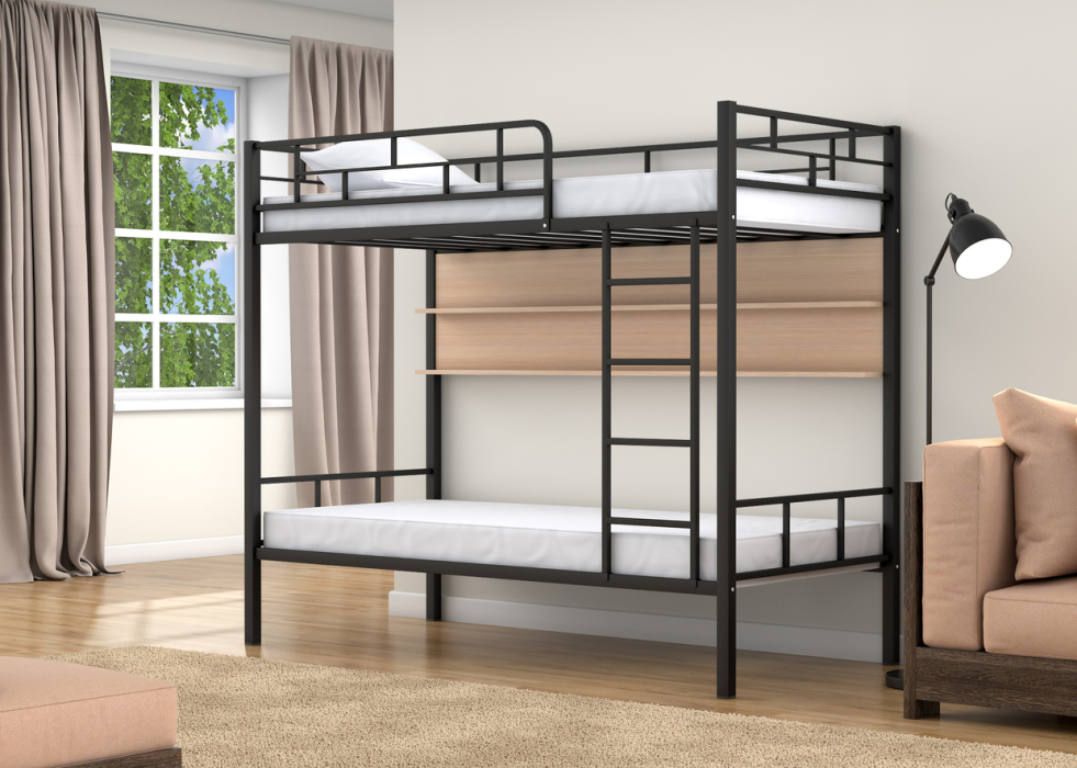 Для подростков, Двухъярусная кровать Валенсия полка дуб молочный