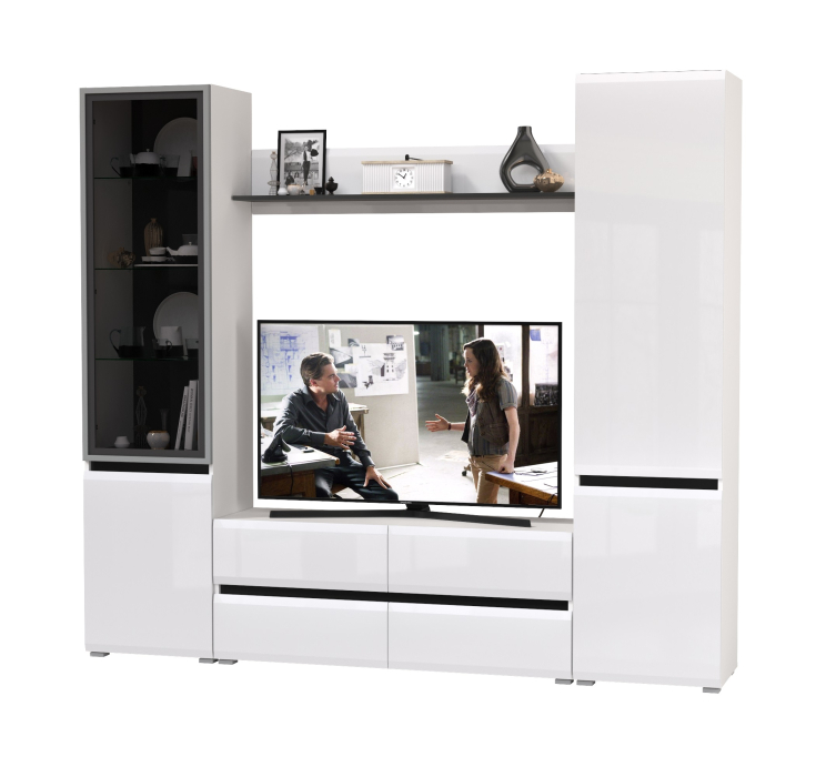 Стенки для гостиной, Стенка для гостиной со стеклом Сидней № 50