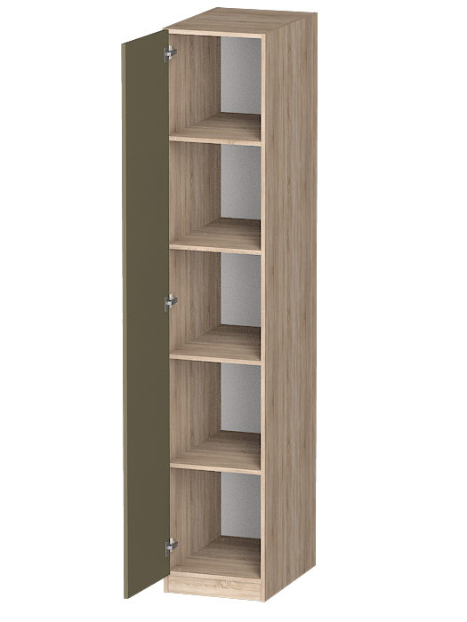 Шкафы одностворчатые, Распашной шкаф Лайф с полками 40*60*215 Дуб сонома