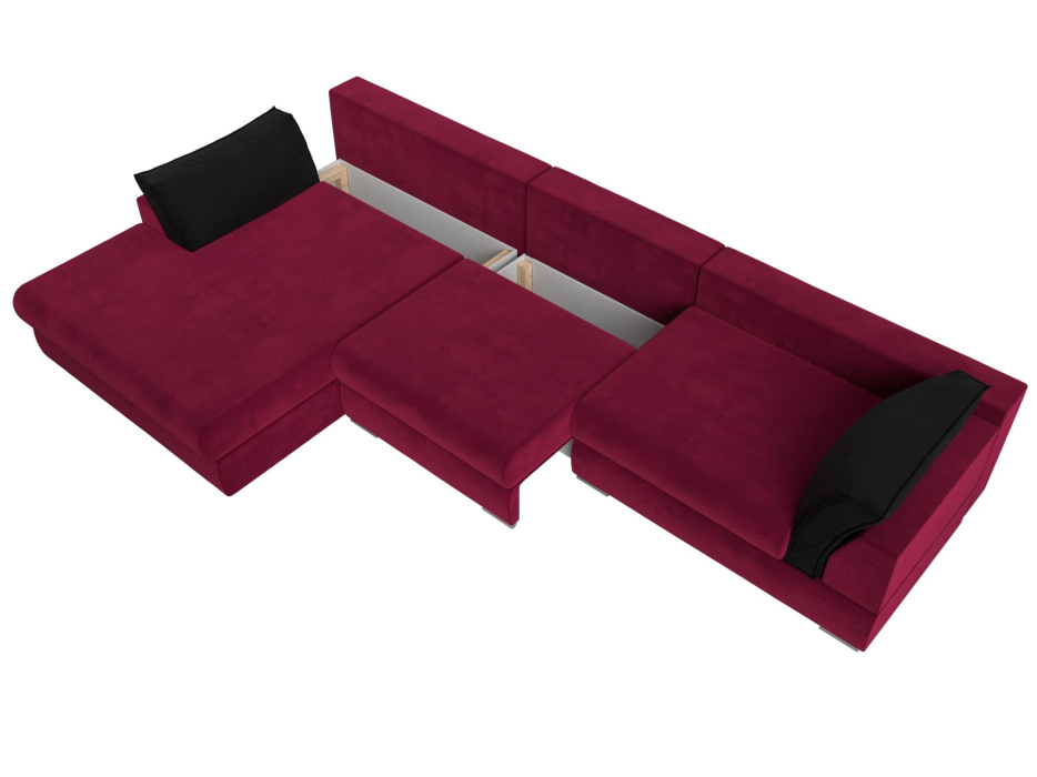 Диваны угловые в гостиную, Угловой диван Пекин Long угол левый, НПБ, микровельвет