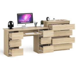 Комод 800 4-ре ящика Мори и двухтумбовый компьютерный стол МС-2