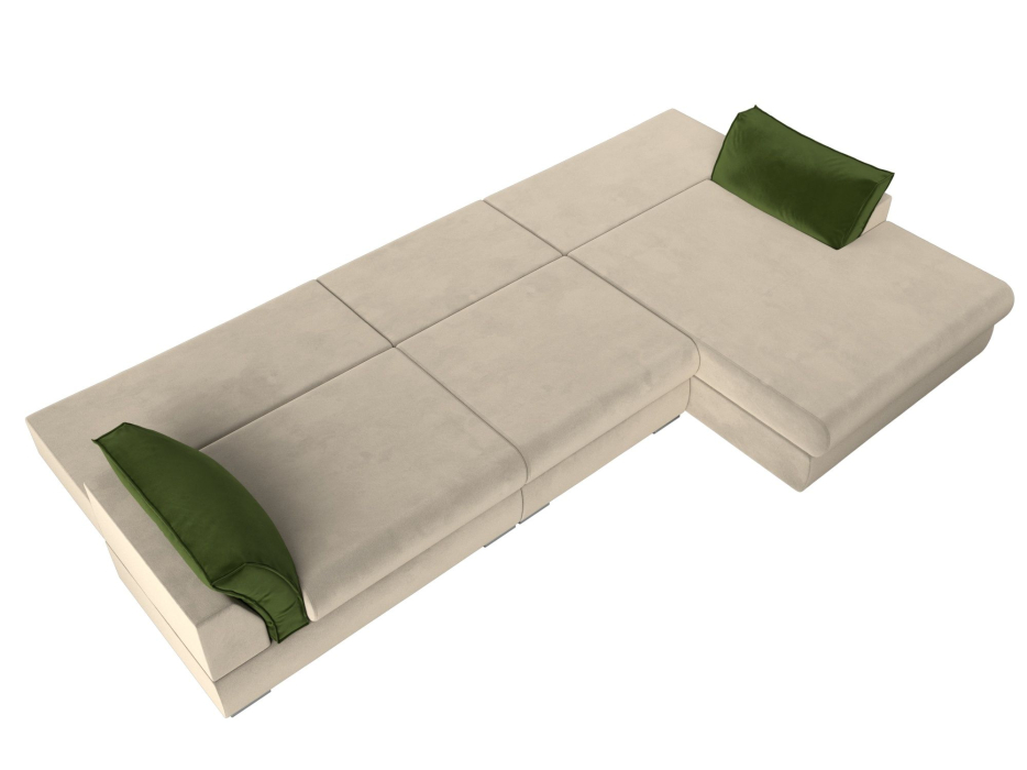 Диваны угловые в гостиную, Угловой диван Пекин Long угол правый, НПБ, микровельвет