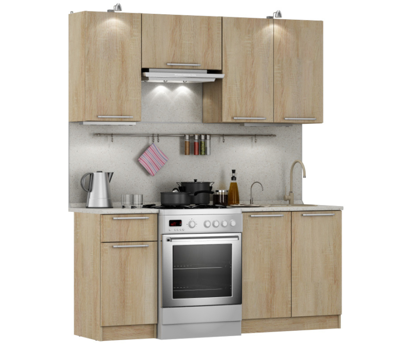 Кухонные гарнитуры, Кухонный гарнитур Ангелина-180 Классик Дуб Сонома