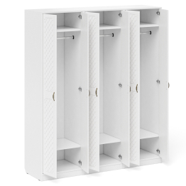 Три широких шкафа с дверками в прихожую П-6 МДФ фрезеровка ромб