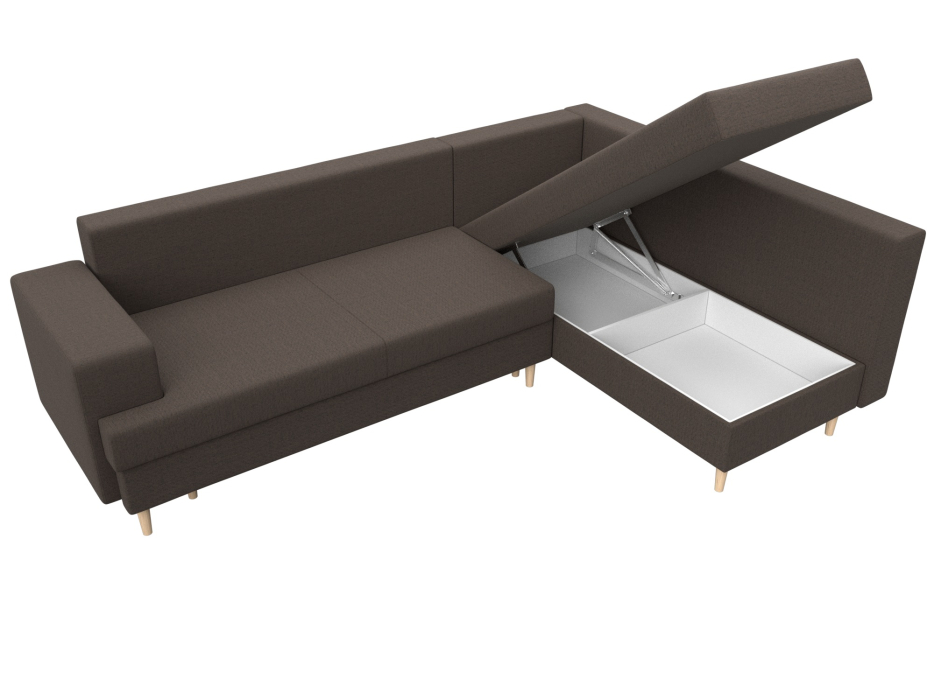 Диваны угловые в гостиную, Диван угловой Сильвана правый угол, рогожка Амур