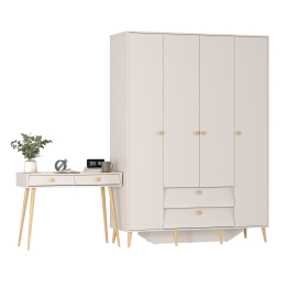 Комплект в спальню из шкафа четыре двери и стола с ящиками Афина