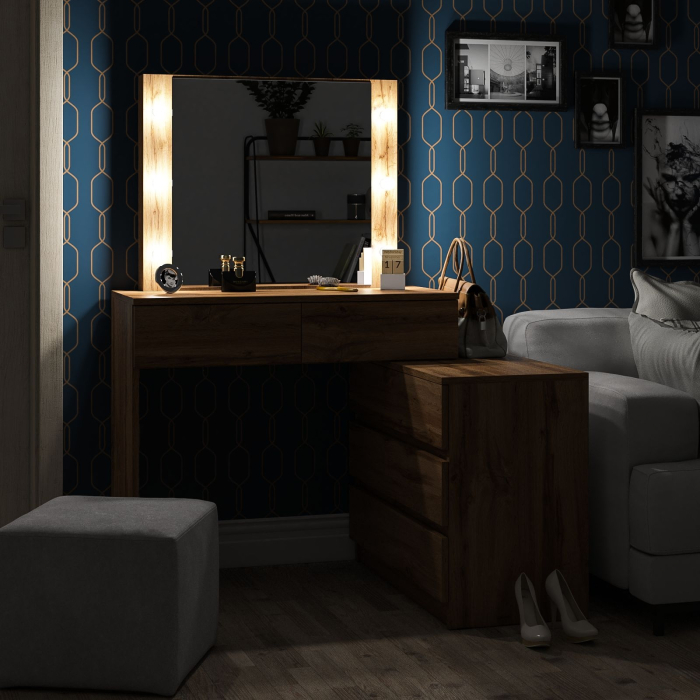 С зеркалом, Туалетный столик с подсветкой 110