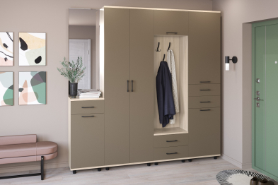 Модульная прихожая Грейс композиция 7  Ясень Асахи