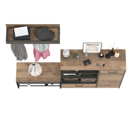 Обувница с сиденьем с комодом с дверкой и вешалкой Трувор