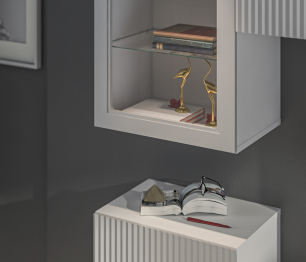 Гостиная (стенка) Тренд Белый/МДФ Джаз Светло-серый/МДФ Modern Светло-серый