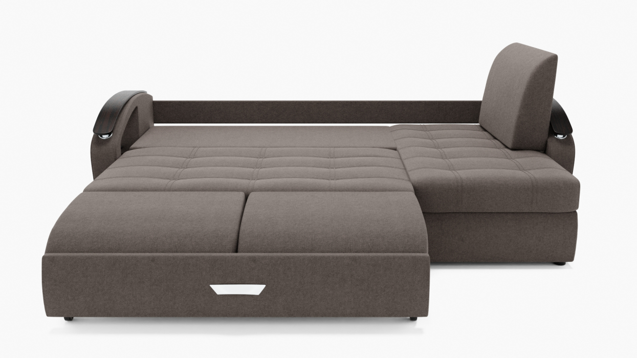 Диваны угловые в гостиную, Угловой диван Дубай-1 с оттоманкой ППУ, велюр