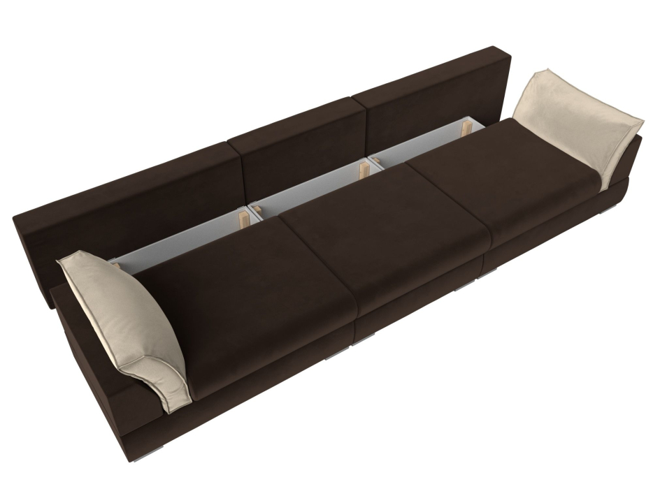 Диваны с ящиком для белья, Прямой диван Пекин Long, микровельвет