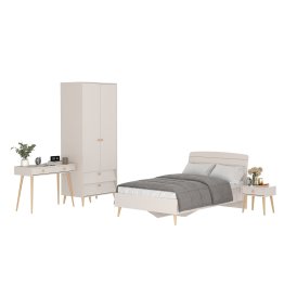 Столик в спальню с кроватью 1200 Афина с тумбочкой и шкафом для одежды