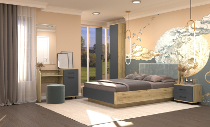 Модульная спальня Грейс композиция 3  Гикори Джексон Светлый