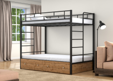 Для подростков, Двухъярусная кровать Валенсия 120 Твист ящики дуб ватан