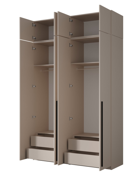 Шкафы распашные, Шкаф распашной 4-х дверный с антресолью София 2600х1600х520 мм