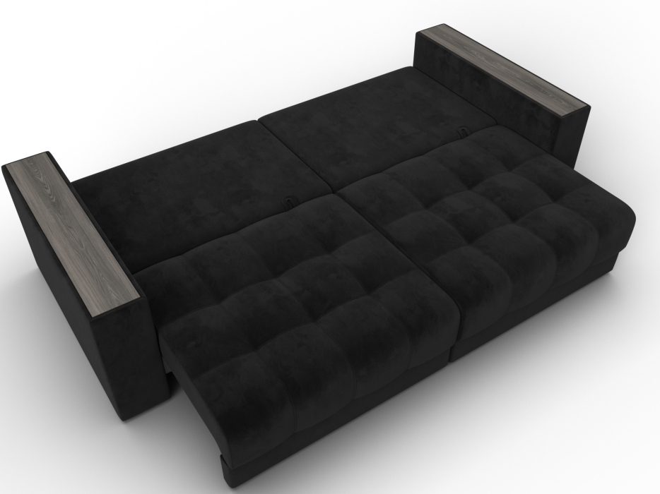 Дизайнерские диваны для гостиной, Диван прямой с декором Лига-049 НПБ, велюр SEVEN
