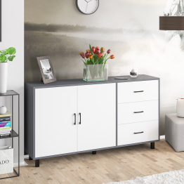 Широкий тумба-комод с ящиками и дверками РВК 123-1604