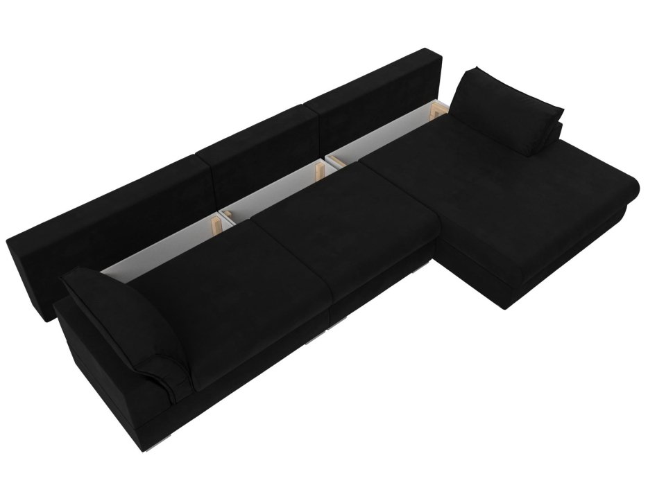 Диваны угловые в гостиную, Угловой диван Пекин Long угол правый, НПБ, микровельвет