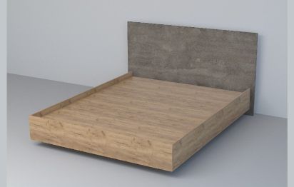 Кровать 1.6 арт.031 (ЛДСП) ЛН. Камень Темный