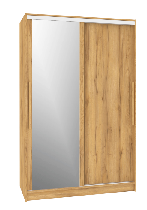 Шкафы-купе 2-х дверные, Шкаф-купе 2-дв  Strike 1350 зеркало/лдсп  (в2105*ш1350*г595)