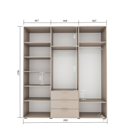 Шкаф распашной Фиеста Л 2000