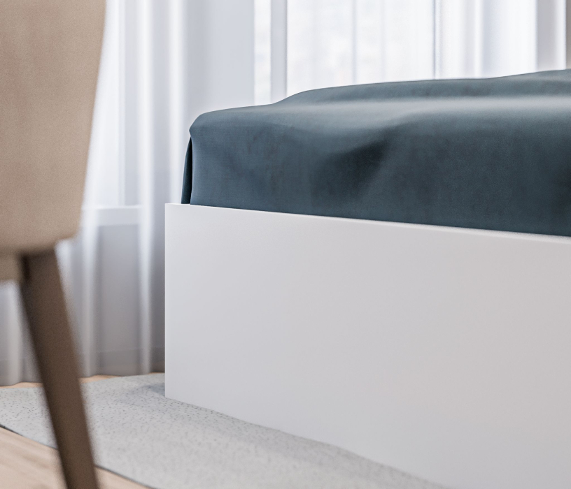 Кровати 140 см, Кровать Бруклин СБ-3353 белый с матрасом Тропикана-Боннет плюс 1400*2000