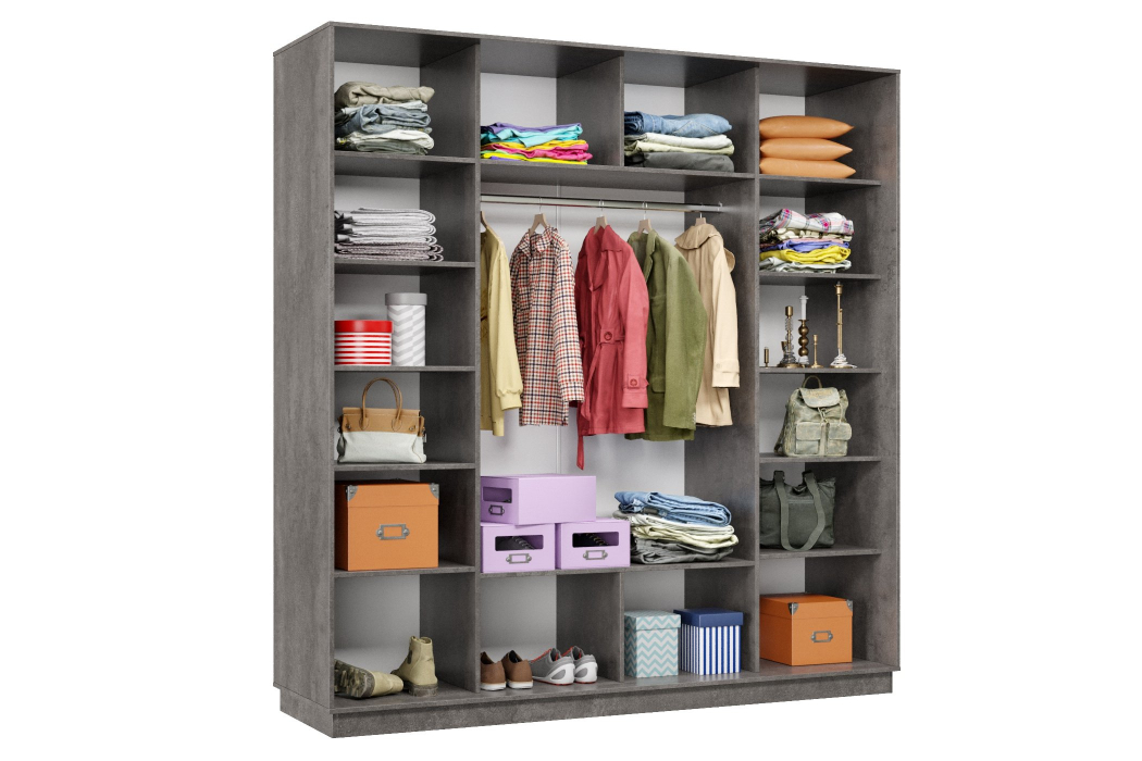 Шкафы-купе 3-х дверные, Шкаф-купе Премьер 34 (11ЗБ;11ЗБ;11ЗБ) фасады зеркало бронза/трёхдверный//Профиль чёрный муар